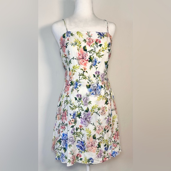 Alice + Olivia Tricia Floral Mini Dress Spaghetti Straps Size 10 EUC - Picture 1 of 12